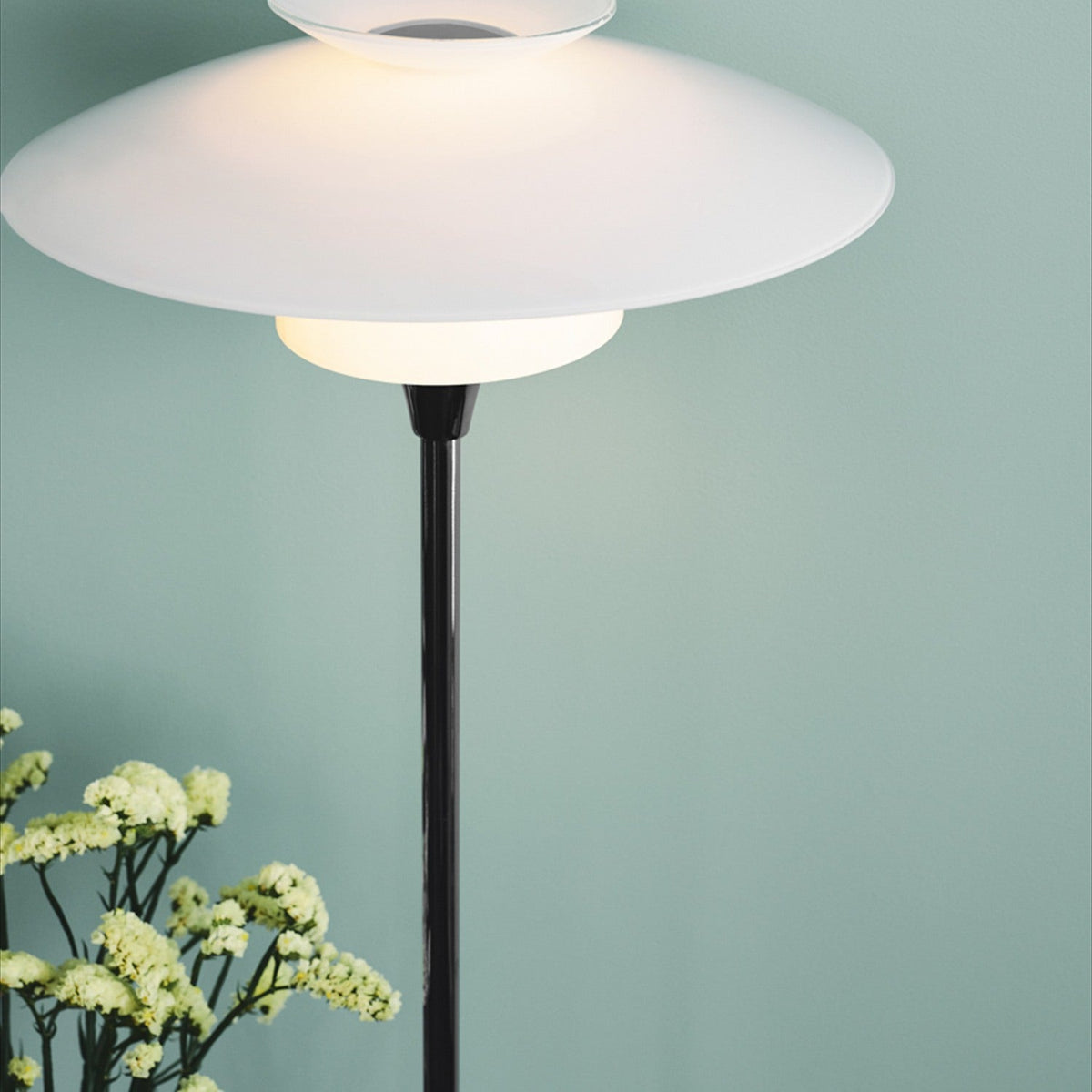Scandinavia Floor Lamp 40cm - Opal & Chrome