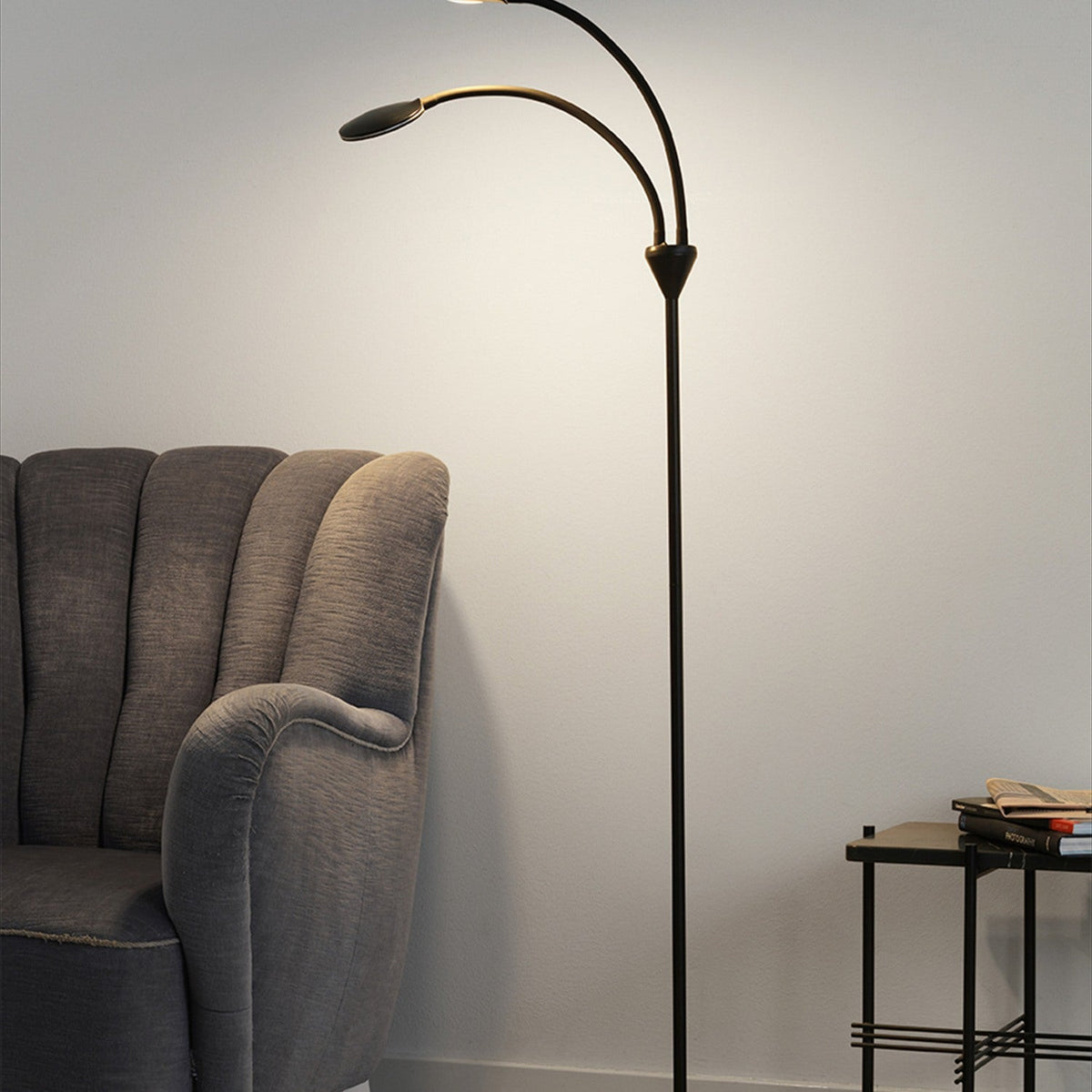 Fix LED 2 Light Floor Lamp 10W - Black
