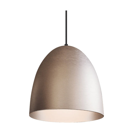 The Classic Oxid Brushed Pendant Light 30cm in bronze, a tall dome-shaped shade with brushed oxidised finish and pale interior lining, on a black cable against a white background.