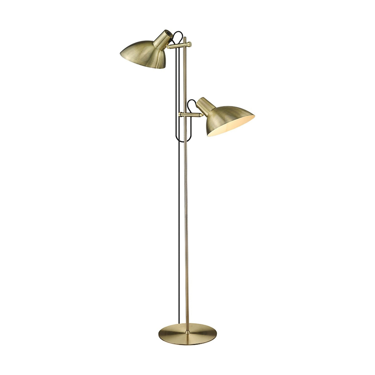 Metropole 2 Light Floor Lamp - Antique Brass