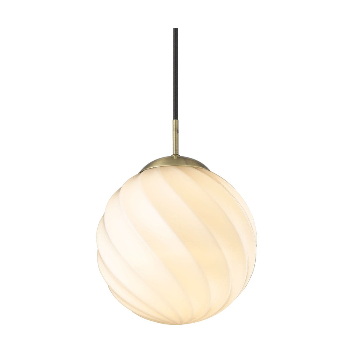 Twist Ball Pendant Light 25cm - Antique Brass