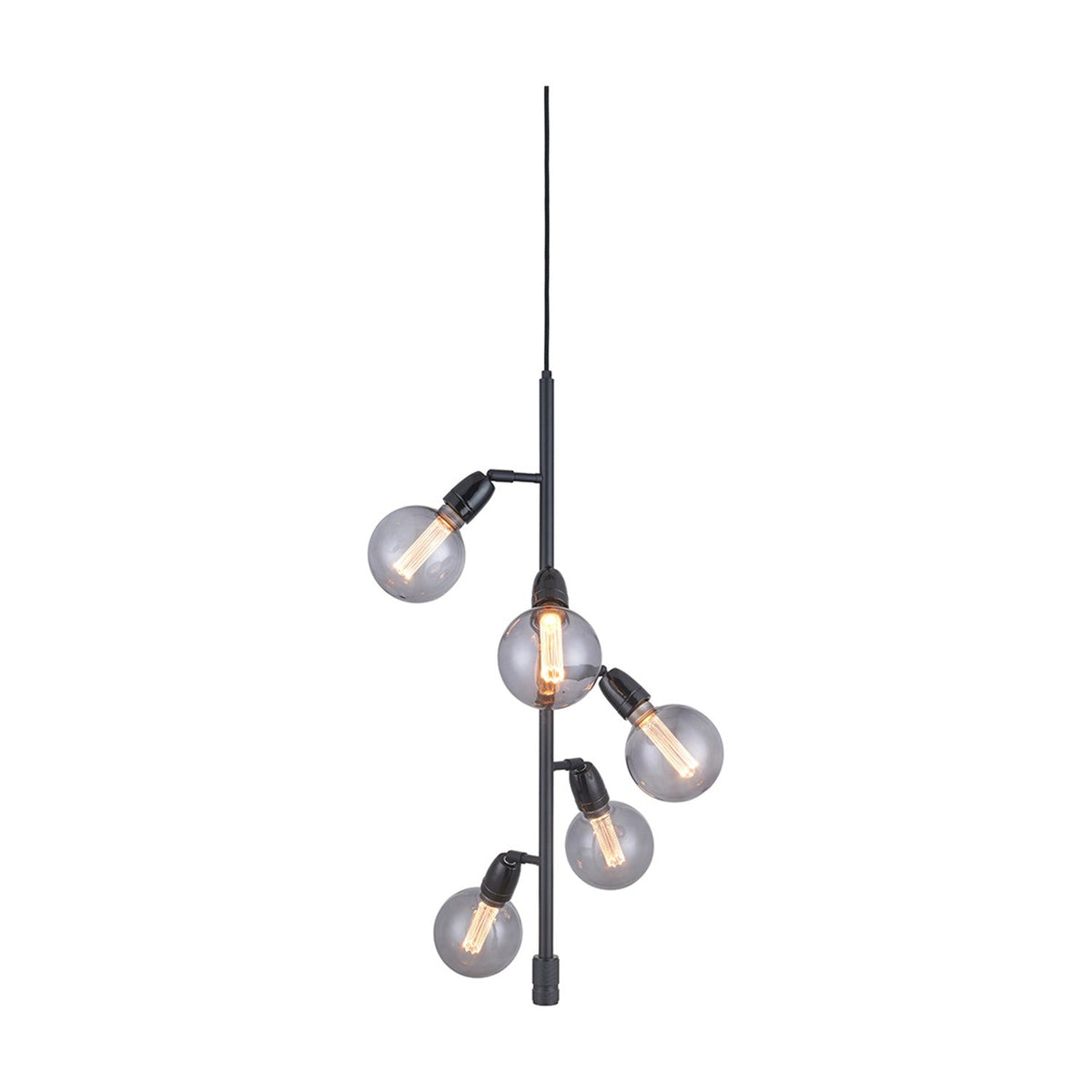 Compass Vertical 5 Light Chandelier - Black