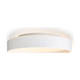 Universal LED 3 Light Flush Ceiling Light 50cm in white, a round drum with a raised inner ring casting upward glow and a recessed diffuser beneath, shown on a plain white background.