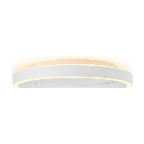 White LED flush ceiling light, Plafond Backlight String 40cm, with a shallow round ring emitting warm light upward and downward around a plain white centre disc, shown on a plain background.