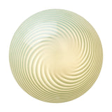 Mini Mush Glass Cable Table Lamp shade in turquoise, a wide glass dome with a spiral fluted swirl pattern, shown from above on a plain white background.
