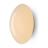 Candy Flush Ceiling Light 30cm in opal glass, a shallow dome with a spiralling ribbed texture in warm cream, shown against a plain white background.