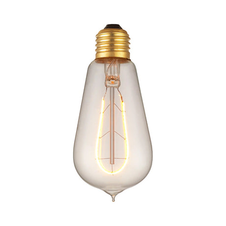 Colors Original LED Drop E27 2W Bulb, a clear teardrop-shaped bulb with a brass-coloured E27 screw cap and a single filament looped along its height, shown on a plain white background.