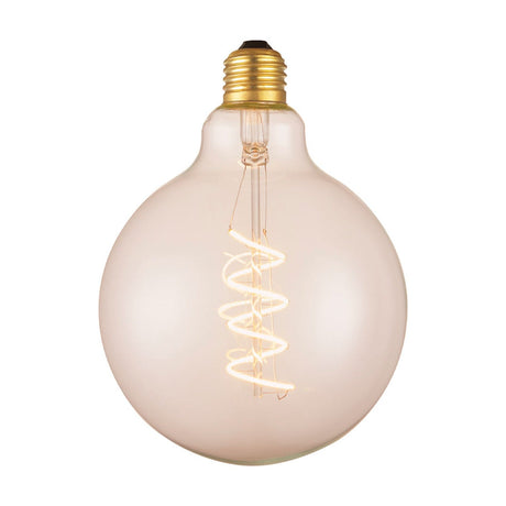 Colors Original LED Globe-Light E27 2W Bulb with clear glass, brass-coloured screw cap, and a spiral filament running the height of the globe, shown on a plain white background.