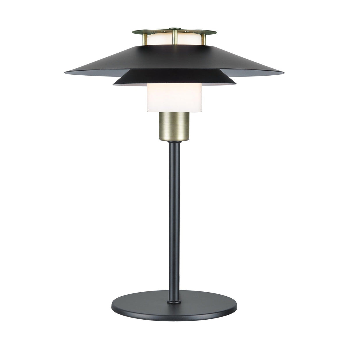 Rivoli Table Pendant Light - Black & Antique Brass