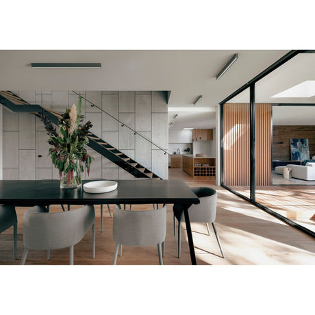 Hanok Linear LED Flush Ceiling Light 4000K 38W - Black