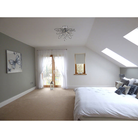 Harlow 6 Light Crystal Semi-Flush Ceiling Light - Polished Chrome