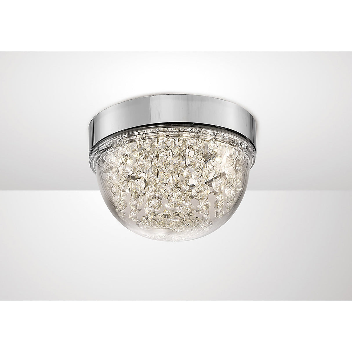Harper Small LED Crystal Flush Ceiling Light 4000K 6W - Polished Chrome