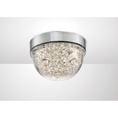 Harper Small LED Crystal Flush Ceiling Light 4000K 6W - Polished Chrome