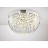 Harper Large LED Crystal Flush Ceiling Light 4000K 21W - Polished Chrome
