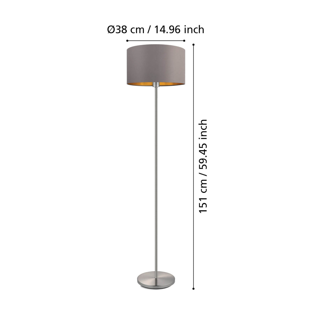 Hasanne Floor Lamp - Satin Nickel