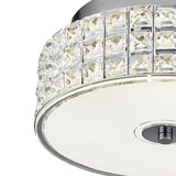 Hawthorne Round LED Crystal Flush Ceiling Light 4000K 18W - Polished Chrome