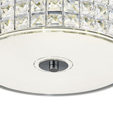 Hawthorne Round LED Crystal Flush Ceiling Light 4000K 18W - Polished Chrome