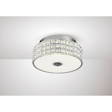 Hawthorne Round LED Crystal Flush Ceiling Light 4000K 18W - Polished Chrome