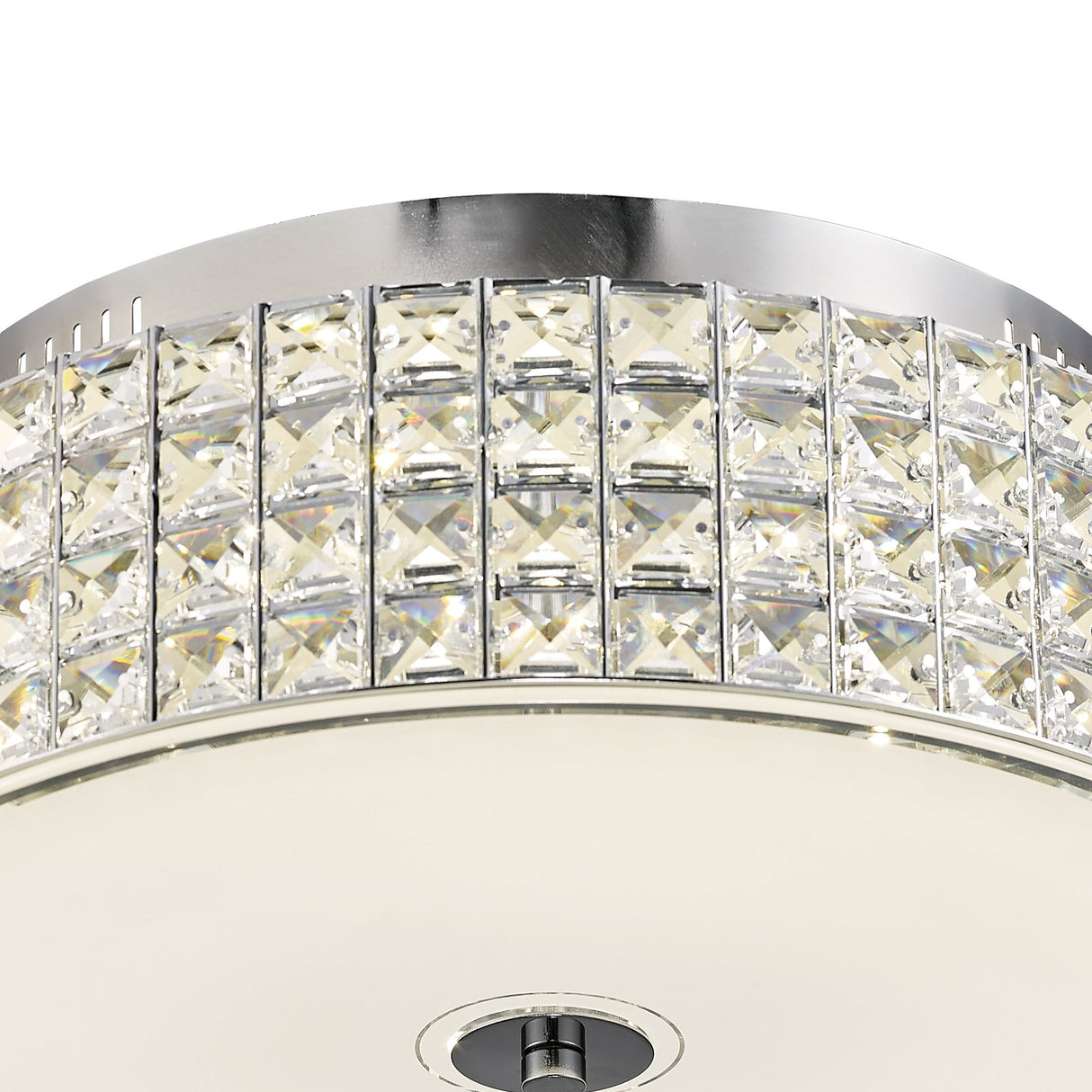Hawthorne Round LED Crystal Flush Ceiling Light 4000K 30W - Polished Chrome