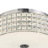 Hawthorne Round LED Crystal Flush Ceiling Light 4000K 30W - Polished Chrome