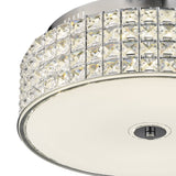 Hawthorne Round LED Crystal Flush Ceiling Light 4000K 30W - Polished Chrome