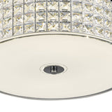 Hawthorne Round LED Crystal Flush Ceiling Light 4000K 30W - Polished Chrome