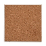 Square stoneware coaster with a cork surface and white border, shown plain on a white background.