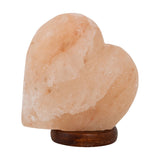 Heart Salt Lamp with Wooden Base and 240V UK Plug - Pink