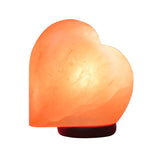 Heart Salt Lamp with Wooden Base and 240V UK Plug - Pink