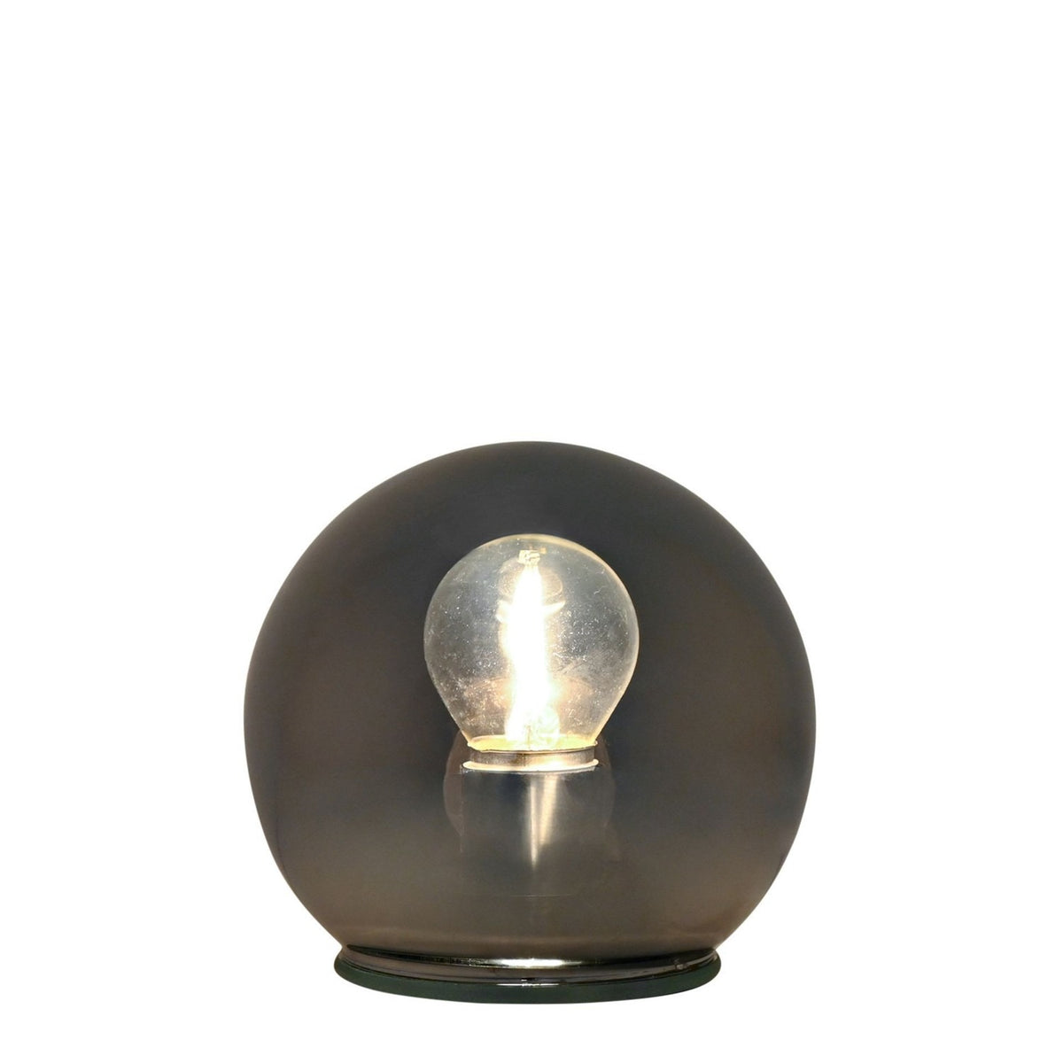 Small Glass Ball with LED Lights Table Decoration - Silver