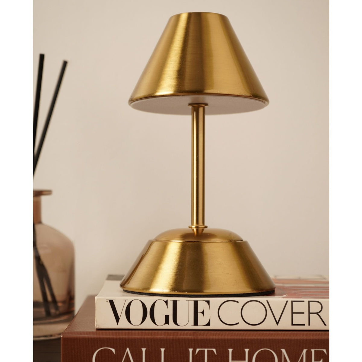 Small Cone Shade USB LED Touch Table Lamp 18.5cm - Bronze