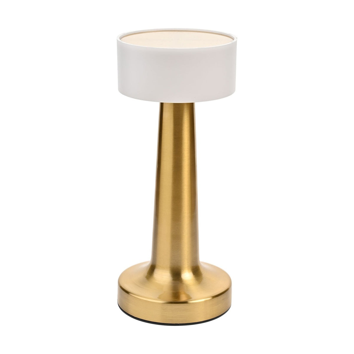 Tapered USB LED Touch Table Lamp with Drum Shade - Bronze