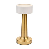 Tapered USB LED Touch Table Lamp with Drum Shade - Bronze