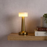 Tapered USB LED Touch Table Lamp with Drum Shade - Bronze