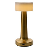 Tapered USB LED Touch Table Lamp with Drum Shade - Bronze