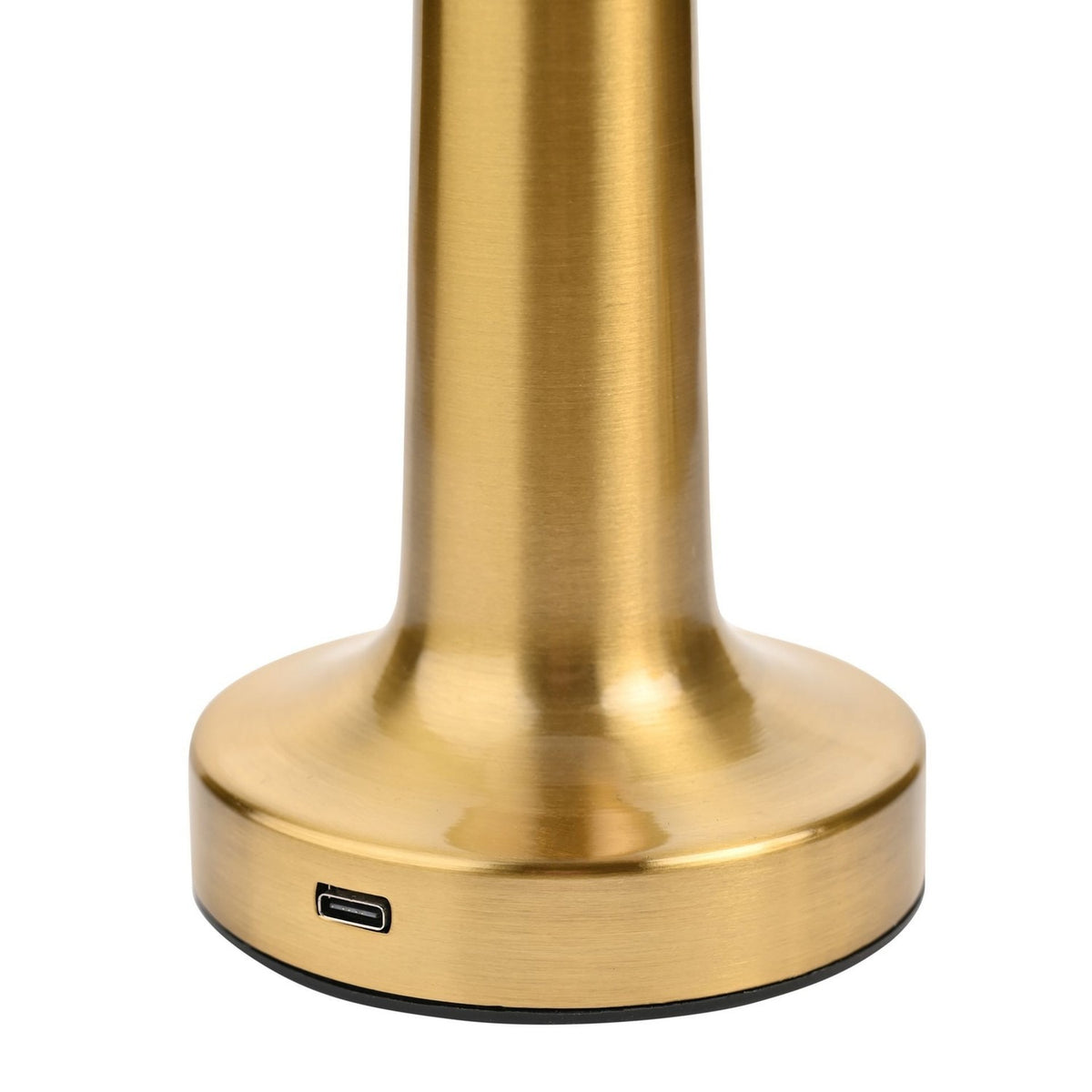 Tapered USB LED Touch Table Lamp with Drum Shade - Bronze