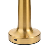 Tapered USB LED Touch Table Lamp with Drum Shade - Bronze