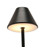 Matt USB LED Touch Table Lamp with Cone Shade 29cm - Black