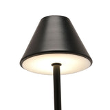 Matt USB LED Touch Table Lamp with Cone Shade 29cm - Black