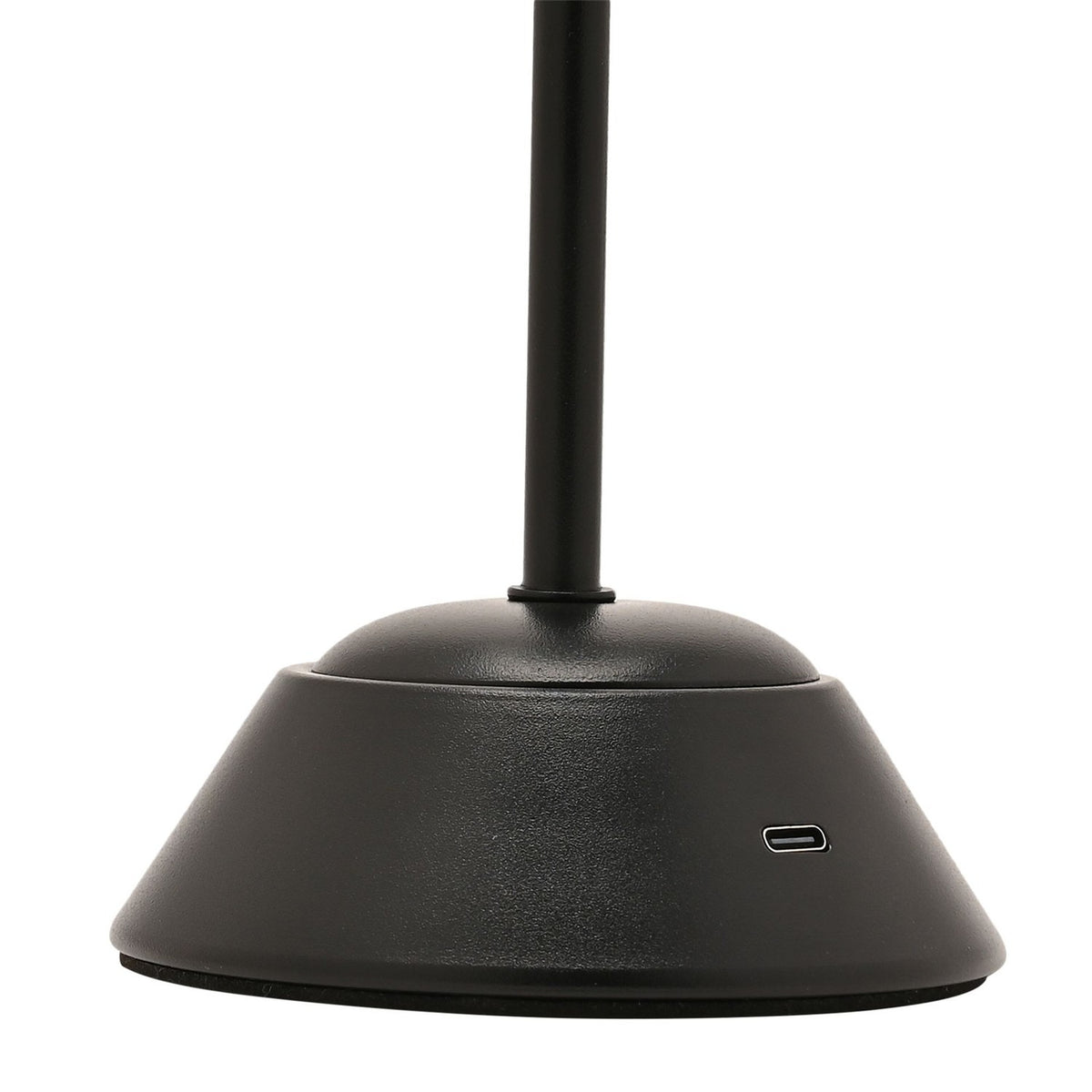 Matt USB LED Touch Table Lamp with Cone Shade 29cm - Black
