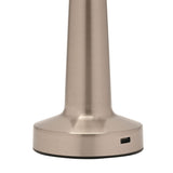 Tapered USB LED Touch Table Lamp with White Shade - Silver