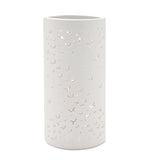 Butterfly Cut-Out Tube Plug-in Ceramic Table Lamp - White