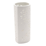 Butterfly Cut-Out Tube Plug-in Ceramic Table Lamp - White
