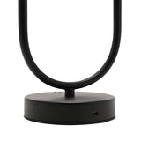 Arc Double Light USB Touch Matt Ceramic Table Lamp - Black