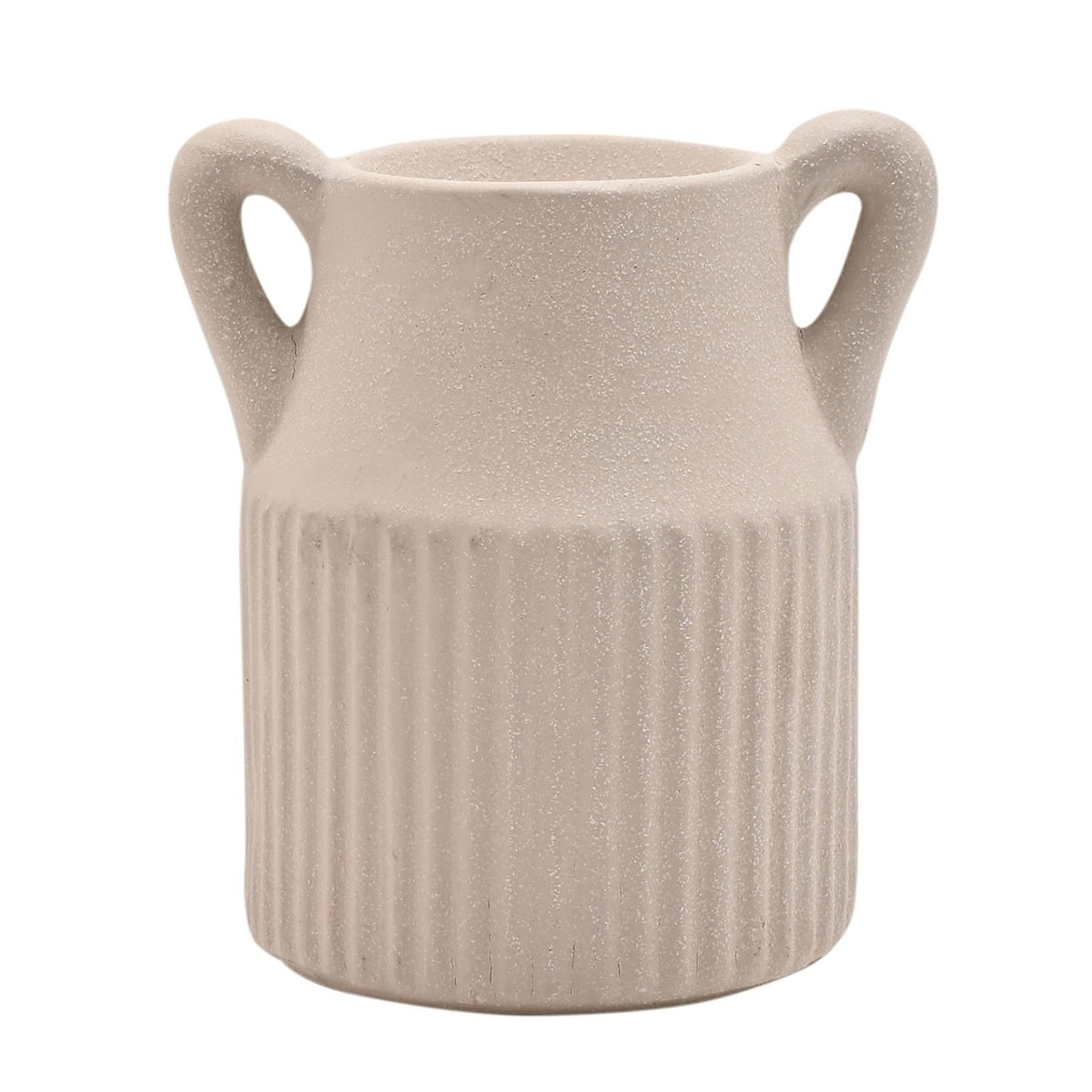 Speckled Ribbed Ceramic Wax Melt Burner with Handles - Ivory