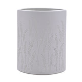 Pierced Grass Rectangular Matt Ceramic Table Lamp - White