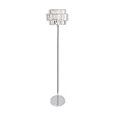 Yarrowdene Crystal Effect Glass Shade Floor Lamp 153cm - Silver