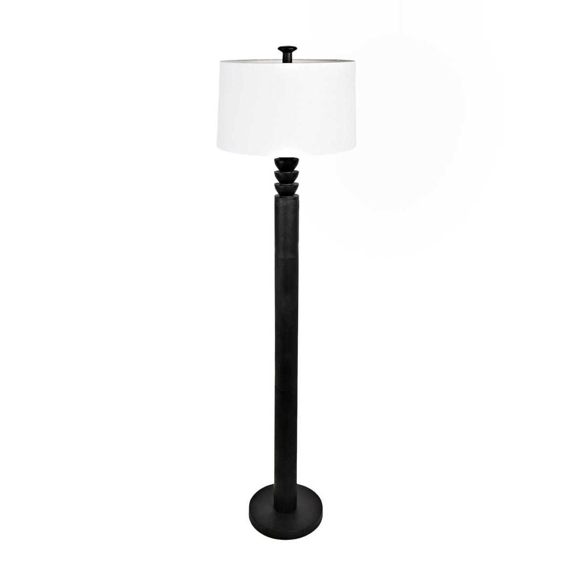 Zennamor Resin Floor Lamp with Shade 154cm - Black & White