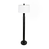 Zennamor Resin Floor Lamp with Shade 154cm - Black & White