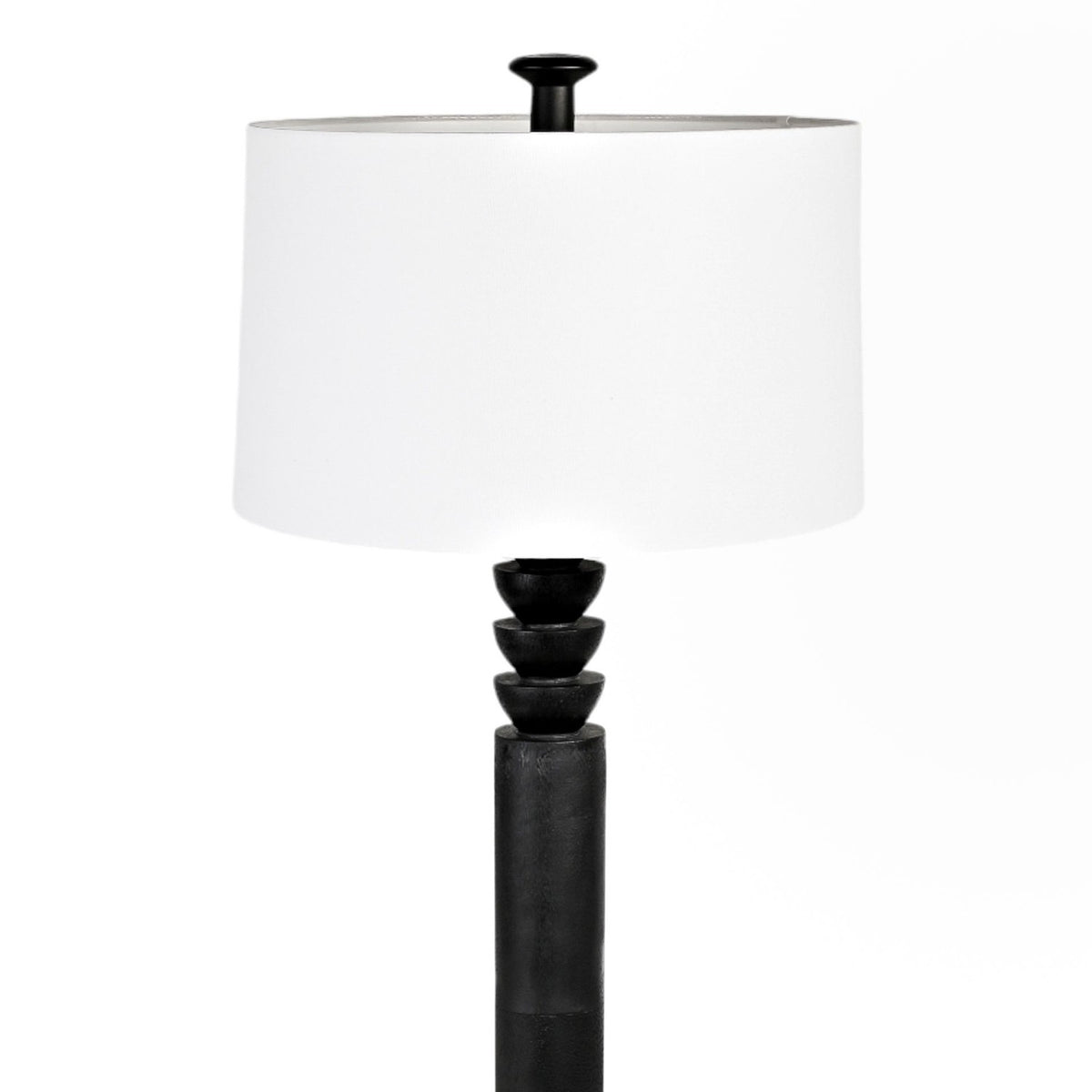 Zennamor Resin Floor Lamp with Shade 154cm - Black & White